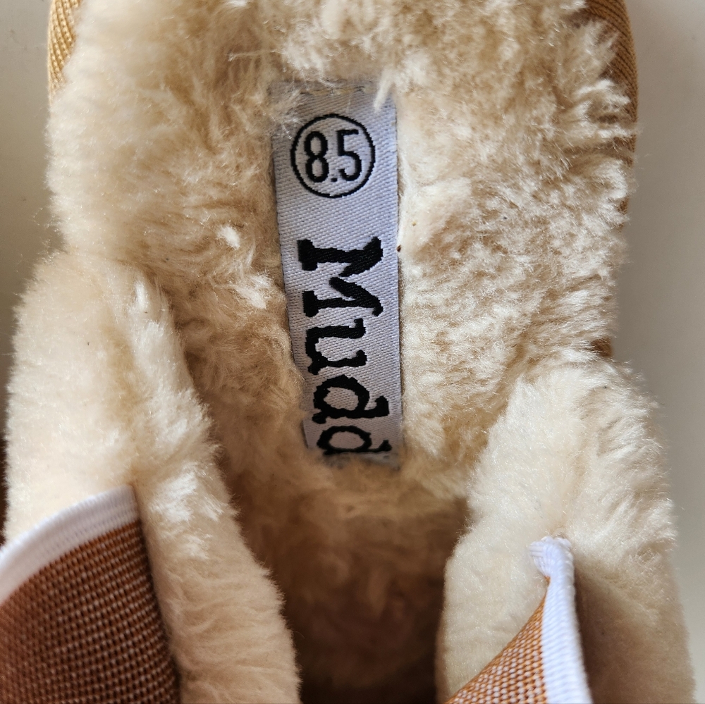 Mudd Platform Faux Fur Lined Cozy Slippers Size 8.5 - Picture 5 of 8